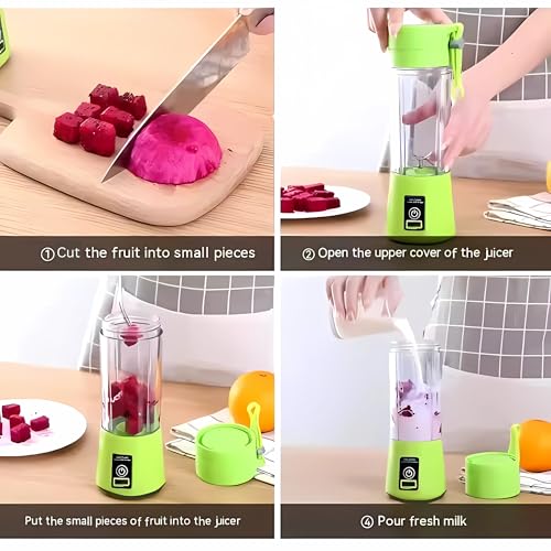 ASTHAN Compact, Travel Size, USB Rechargeable 12 Oz Portable Handheld Blender with Powerful Motor: Perfect for Smoothies, Shakes, Fruit/Veggie Juicer & Baby Food - Image 5