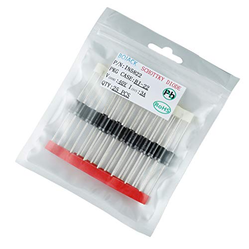 BOJACK 1N5822 Schottky Diode 3 A 40 V DO-201AD Axial 5822 3 amp 40 volt Electronic Silicon Diodes (Pack of 25) - Image 2