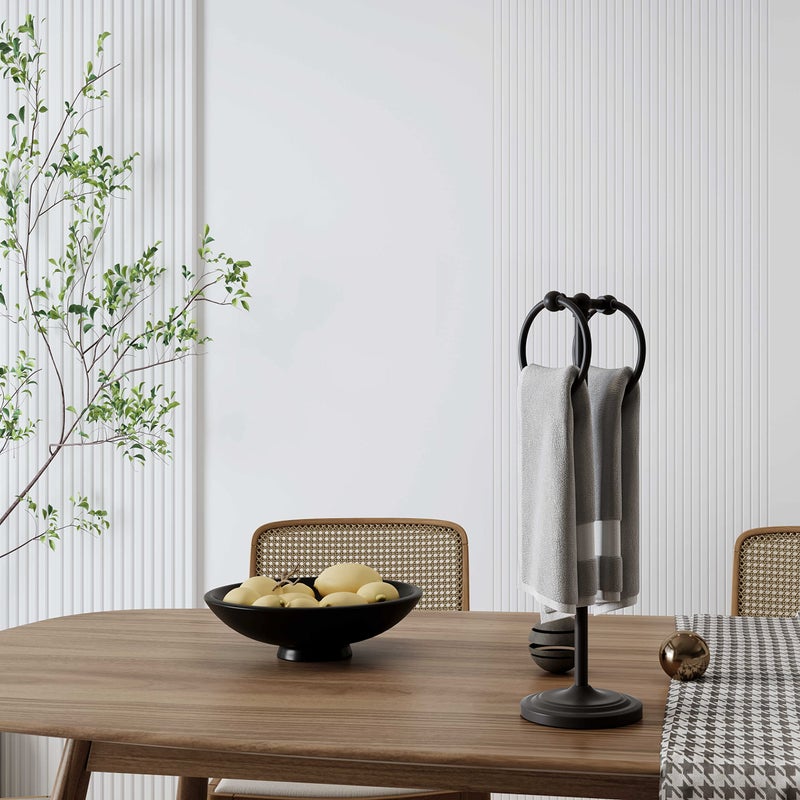 BGL Hand Towel Holder Stand for Bathroom, Hand Towel Stand for Bathroom Counter, Free Standing Towel Racks for Bathroom with Weighted Base,Matte Black - Image 5