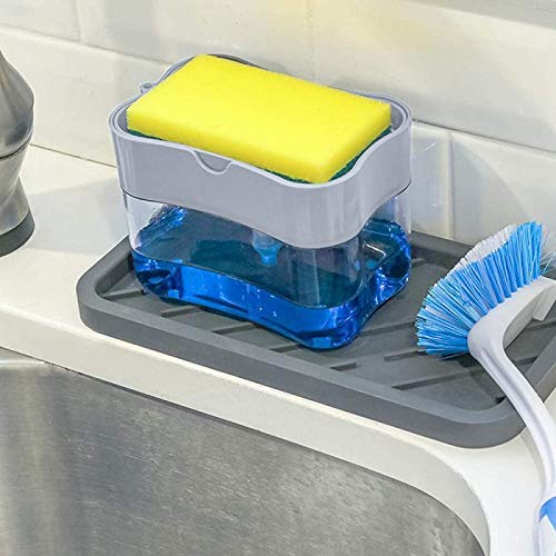 Shopper52 2 in 1 Soap Dispenser for Dishwasher Liquid Holder, Liquid Dispenser Through Pump with Sponge, 400ML - SPCADDY - Image 3