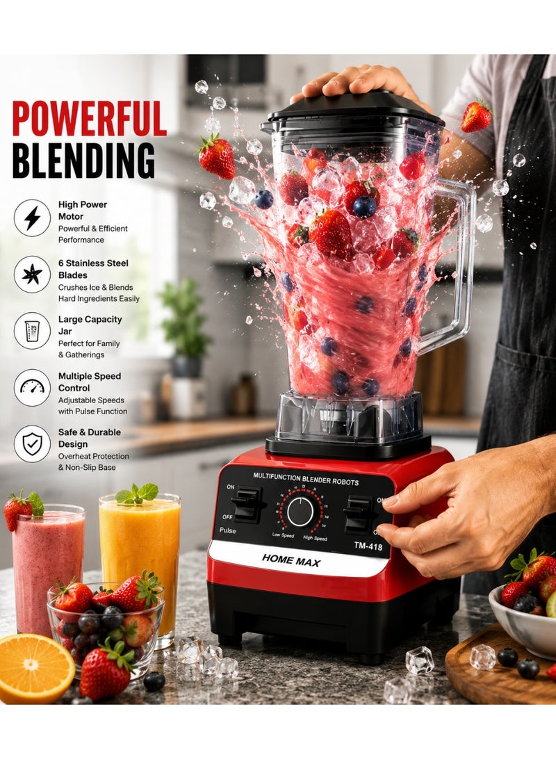 HOME MAX High Power Blender 2 in 1 – Professional Kitchen Blender & Dry Grinder for Smoothies, Juices, Ice Crushing & Grinding - Image 3