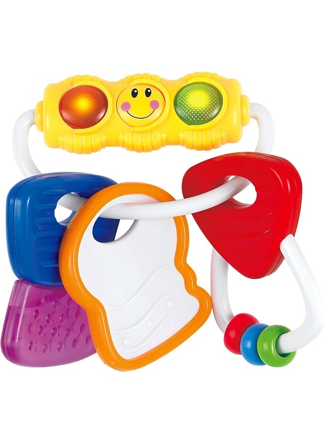 Advanced Play 2In1 Light & Rattle Keys Baby Teether, Sensory & Teething Relief Toy For Infants Flashing Lights For Visual Stimulation, Rattling Sound, Easy To Grasp, Fine Motor Skills, Baby Toys, Bpa-Free, 0M+  - Image 1