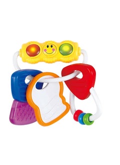 HOLA Hola 2in1 Light & Rattle Keys Baby Teether, Sensory & Teething Relief Toy for Infants Flashing Lights for Visual Stimulation, Rattling Sound, Easy to Grasp, Fine Motor Skills, Baby Toys, BPA-Free, 0M+  - Image 1