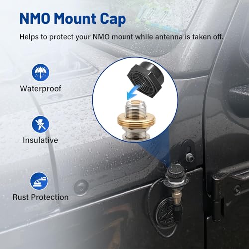Anina NMO Connector NMO to UHF PL259 Coax Adapter Kit Low Loss Assembly with NMO Antenna Mount Cap for Vehicle VHF UHF Ham Two Way Radio Antenna 5/8 Through Hole 1.8 inch Stud - Image 3