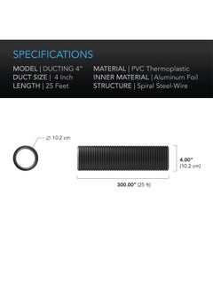 AC Infinity Flexible 4-Inch Aluminum Ducting Heavy-Duty Four-Layer Protection 25-Feet Long For Heating Cooling Ventilation And Exhaust  - Image 5