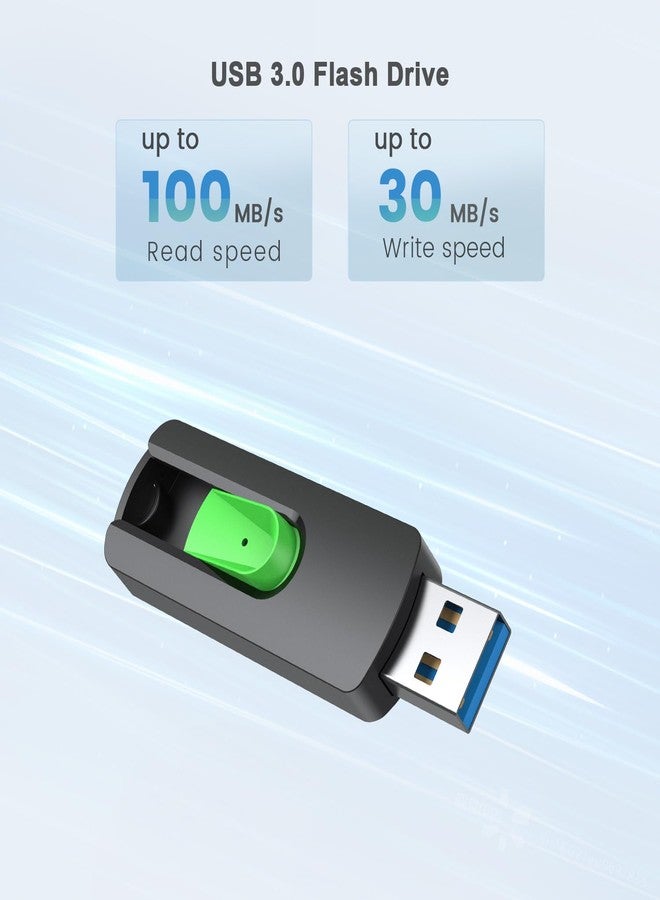 Aiibe محرك أقراص فلاش USB 3.0 من Aiibe بسعة 512 جيجابايت، محرك أقراص فلاش USB بسعة 512 جيجابايت، محرك أقراص فلاش قابل للسحب بسعة 512 جيجابايت لأجهزة الكمبيوتر المحمولة والمكتبية (أخضر) - Image 2