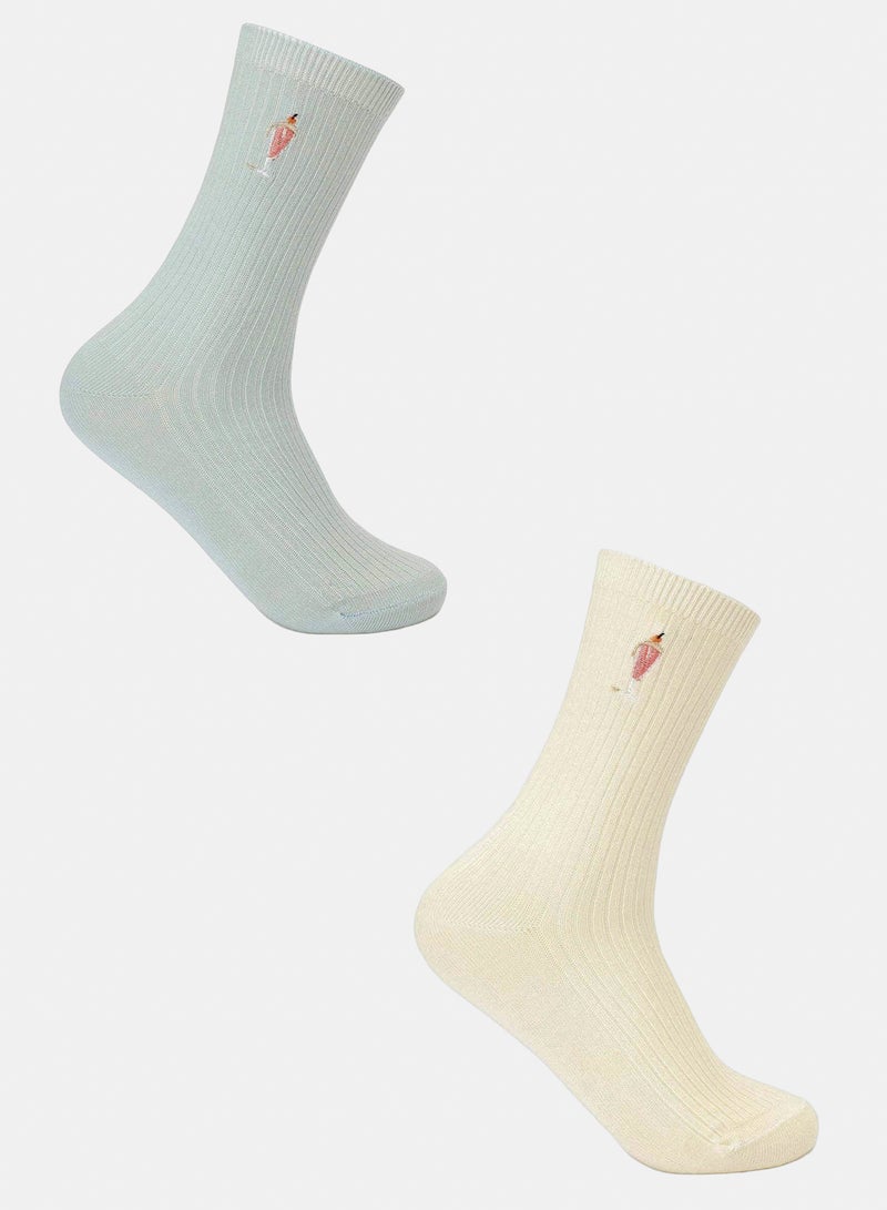 Carina Ice Cream Printed Socks - 2 Pairs - Image 1