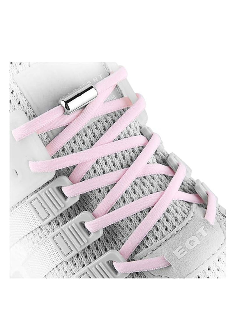 Generic - 2 Pairs Elastic No Tie Shoe Laces For Adults Kids Elderly Elastic Shoe Laces Pink - Image 1