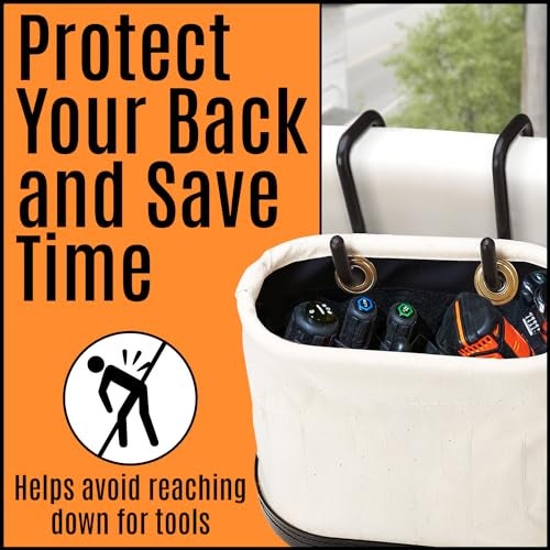 IMPRESA Lineman Bucket Hooks - Utility Bucket Hooks & Tool Apron Support - Ergonomic Climber Tool Bag Access - Regular, Black Nylon, 2-Pack, 5144h - Image 3