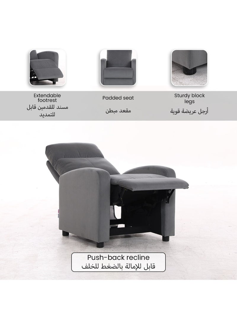 Micasa Sturdy High Quality Push-Back Chair Dark Grey 90 x 73 x 60 cm BL0246E - Image 4