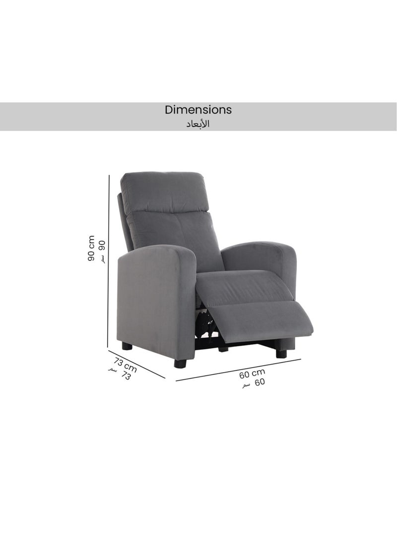 Micasa Sturdy High Quality Push-Back Chair Dark Grey 90 x 73 x 60 cm BL0246E - Image 3
