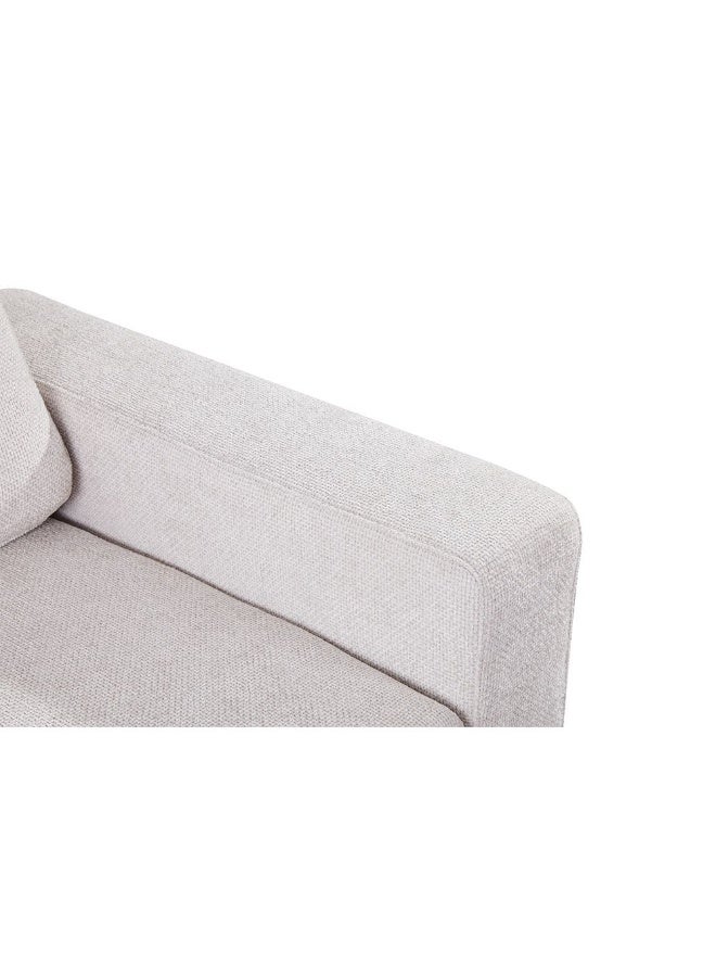 DANUBE HOME Odum 1 Seater Fabric Sofa With Right Arm Modern Design Single Seater Accent Chair Comfortable Living Room Furniture L103Xw99Xh90Cm - Grey/White - Image 5