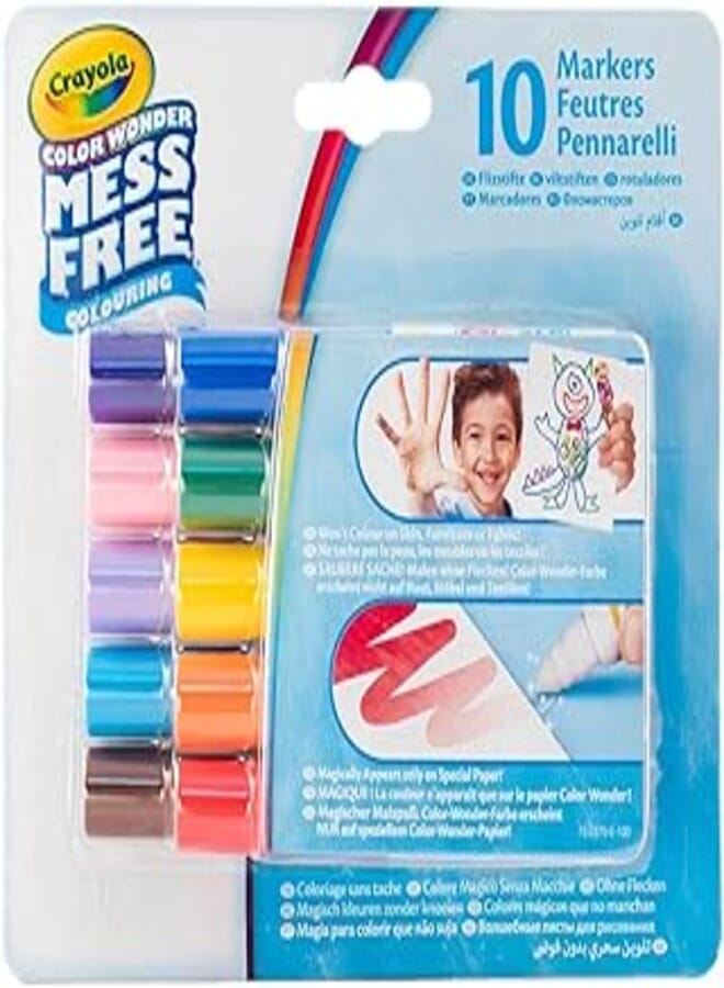 Crayola Color Wonder 10 Mini Felt-Tip Pens for Creative Hobby – Color Wonder – for Age 3+, Drawing and Colouring Games