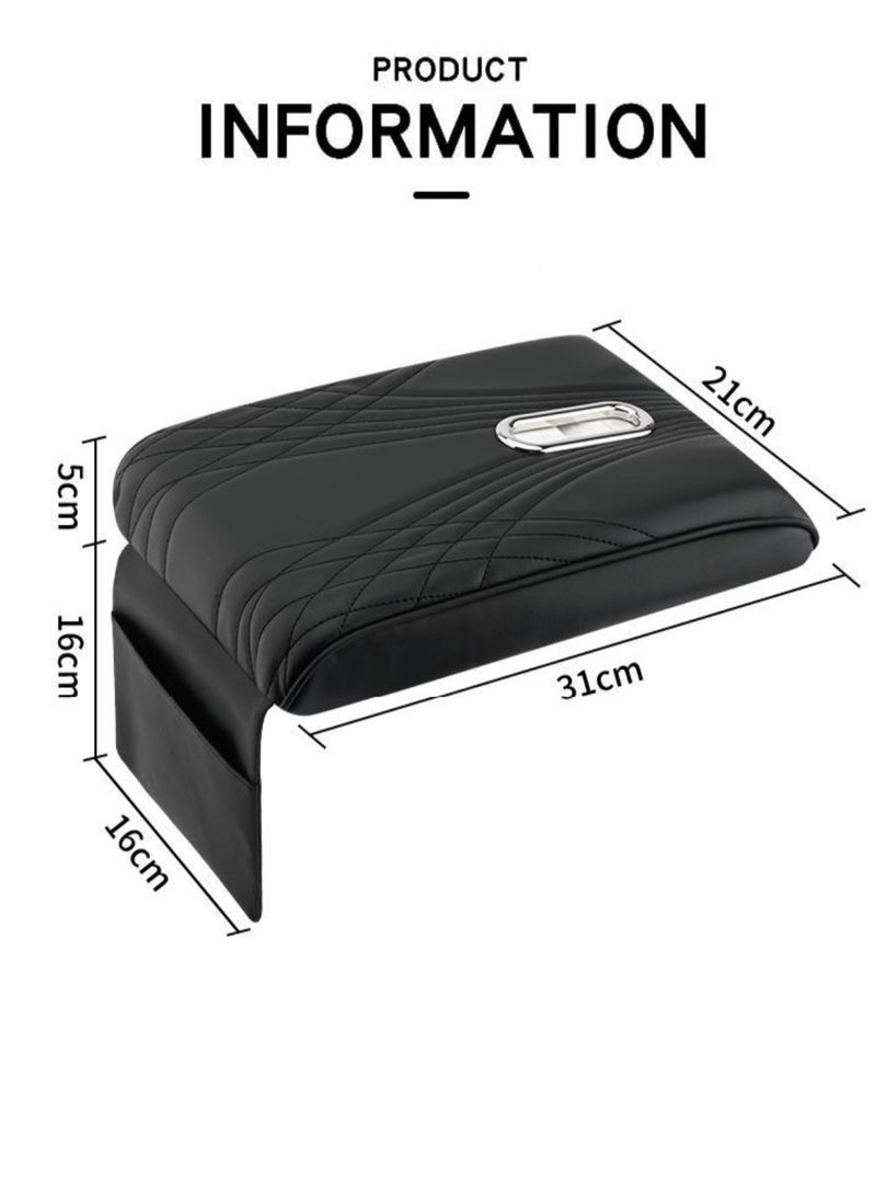 GUDOO Car Central Control Armrest Memory Foam Armrest Heightening Pad Lengthened Central Armrest Box Pad  Car Accessories Black  - Image 5