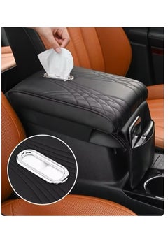 GUDOO Car Central Control Armrest Memory Foam Armrest Heightening Pad Lengthened Central Armrest Box Pad  Car Accessories Black  - Image 1