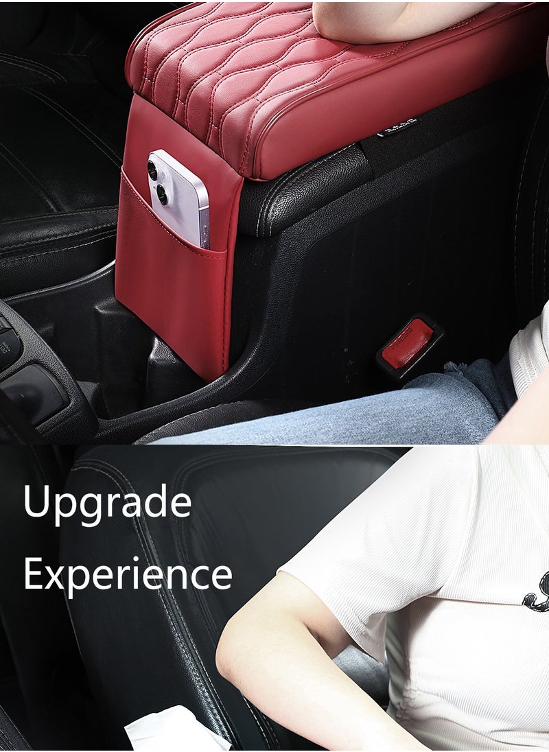 GUDOO Car Central Control Armrest Memory Foam Armrest Heightening Pad Lengthened Central Armrest Box Pad  Car Accessories Black  - Image 4