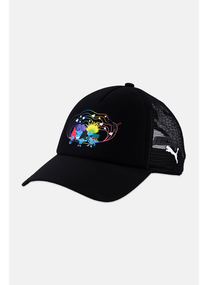 PUMA Puma x Trolls Kids Boy Graphic Print Adjustable Buckle Cap, Black  - Image 1