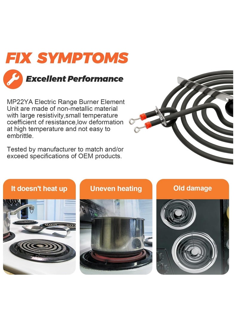 McDou - 4pcs MP22YA Electric Range Burner Element Unit Set  Replacement for Ken-more、Whirlpool、May-tag、Hardwick、Norge Ranges/Stoves  Package Include 2 pcs MP15YA 6" and 2 pcs MP21YA 8" - Image 1