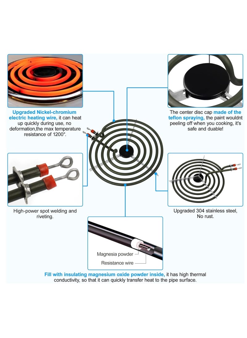 McDou - 4pcs MP22YA Electric Range Burner Element Unit Set  Replacement for Ken-more、Whirlpool、May-tag、Hardwick、Norge Ranges/Stoves  Package Include 2 pcs MP15YA 6" and 2 pcs MP21YA 8" - Image 1