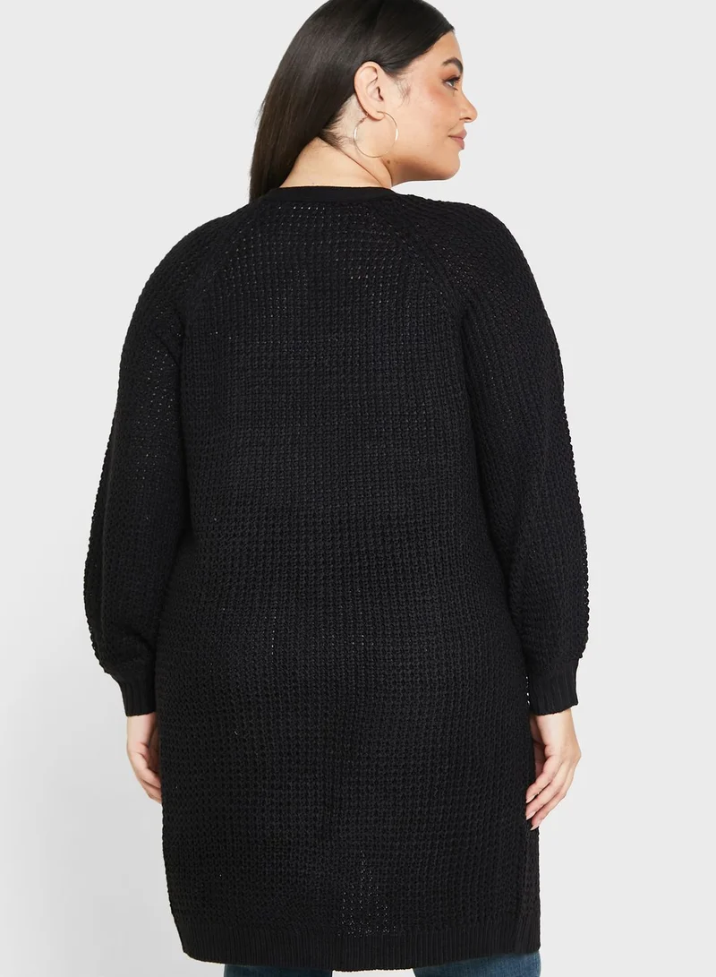 Only Carmakoma Openwork Knitted Cardigan