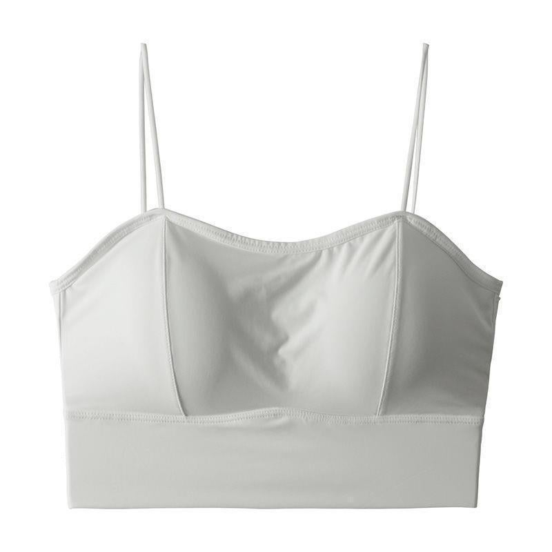 Ice Silk Beautiful Back Intimates For Girls, Sling Bottoming Vest, Thickeneded 4Cm Breast Pads, Small Breasts, Push-Up Tube Top, Chest Wrap - Image 1