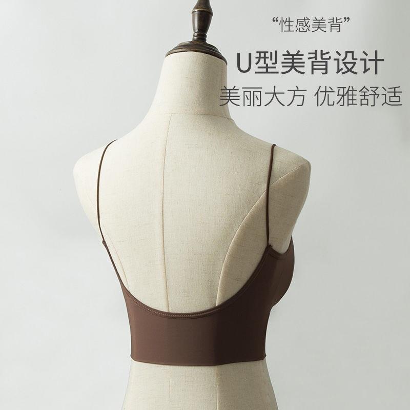 Ice Silk Beautiful Back Intimates For Girls, Sling Bottoming Vest, Thickeneded 4Cm Breast Pads, Small Breasts, Push-Up Tube Top, Chest Wrap - Image 3