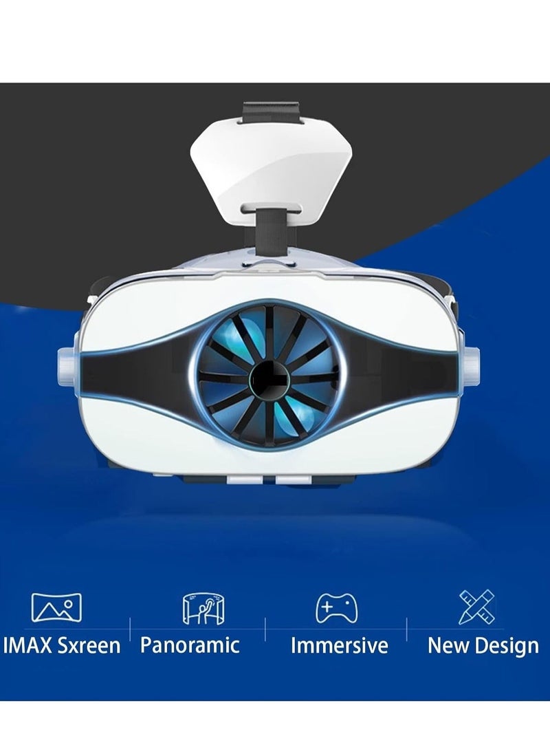 Virtual Reality 3D VR Headset Smart Glasses for Mobile Cell Phone Smartphones 4-6.4Inch Lenses Binoculars with Controller for iOS Compatible for Android Smartphone 5F Mini B03