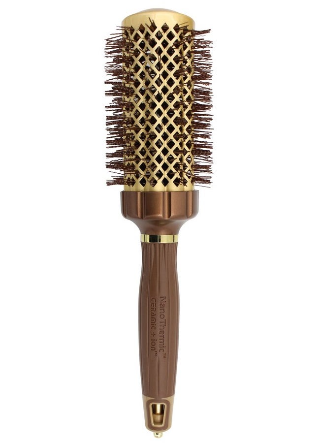 Olivia Garden Nanothermic Powergrip Thermal Brush With Special Patented Wavy Barrel For Extra Tension And Grip For Medium To Thick Hair 1 3/4 Inch  - Image 1