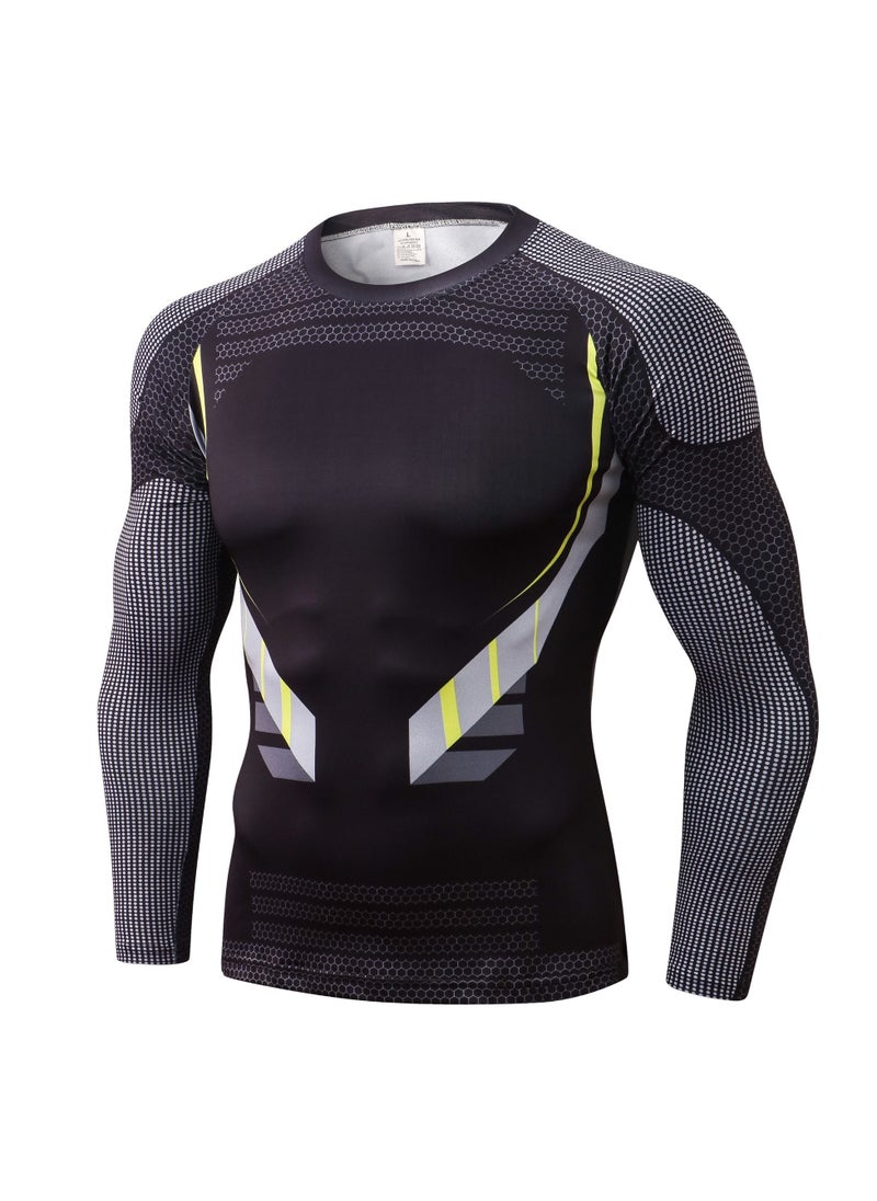 Loquat Men Quick Dry Breathable Long Sleeve T-Shirt Black  - Image 1