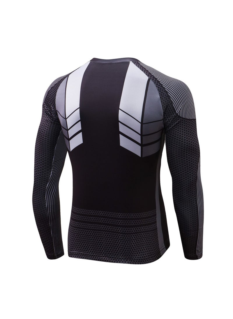 Loquat Men Quick Dry Breathable Long Sleeve T-Shirt Black  - Image 2