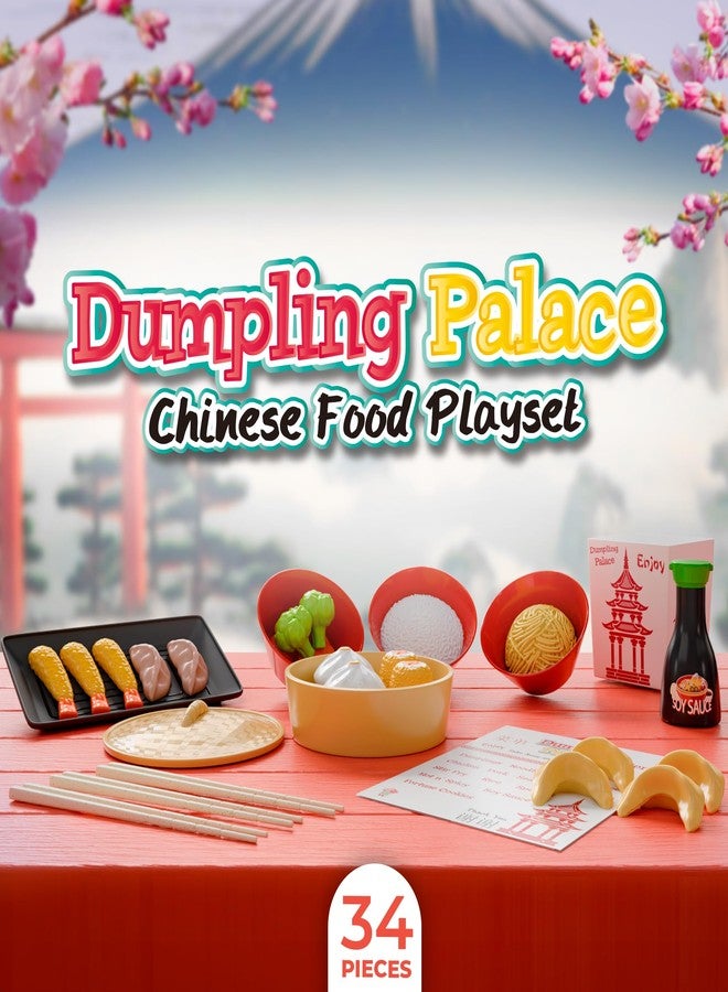 Lollipop مجموعة طعام صينية لوليبوب دامبلينغ بالاس للأطفال - مجموعة مكونة من 34 قطعة للأطفال من عمر 3 سنوات فما فوق، مطبخ لعب فاخر مع عناصر طعام واقعية للعب الإبداعي والتعلم - Image 3