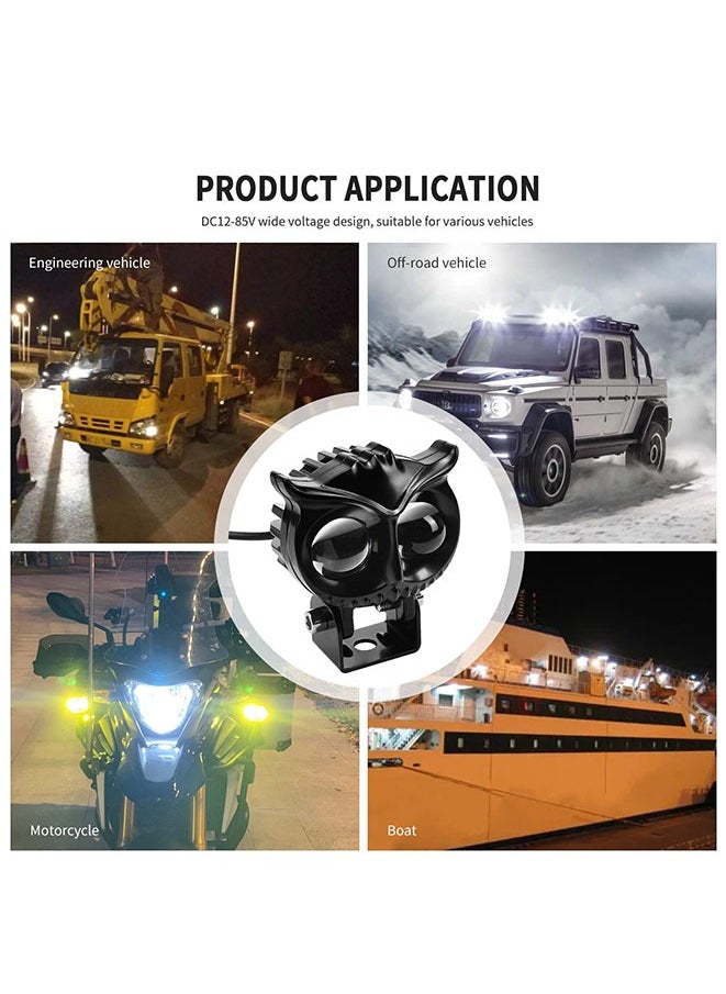 Muyixin - 2-Piece LED Car Top Flood Work Light Bar 45W Owl Light Bar Flush Mount LED Light Pods Heavy Duty Fog Lights Off Road Driving Lights Waterproof Spot Flood Combo Light for Truck 4x4 Car ATV SUV Jeep Cab - Image 1
