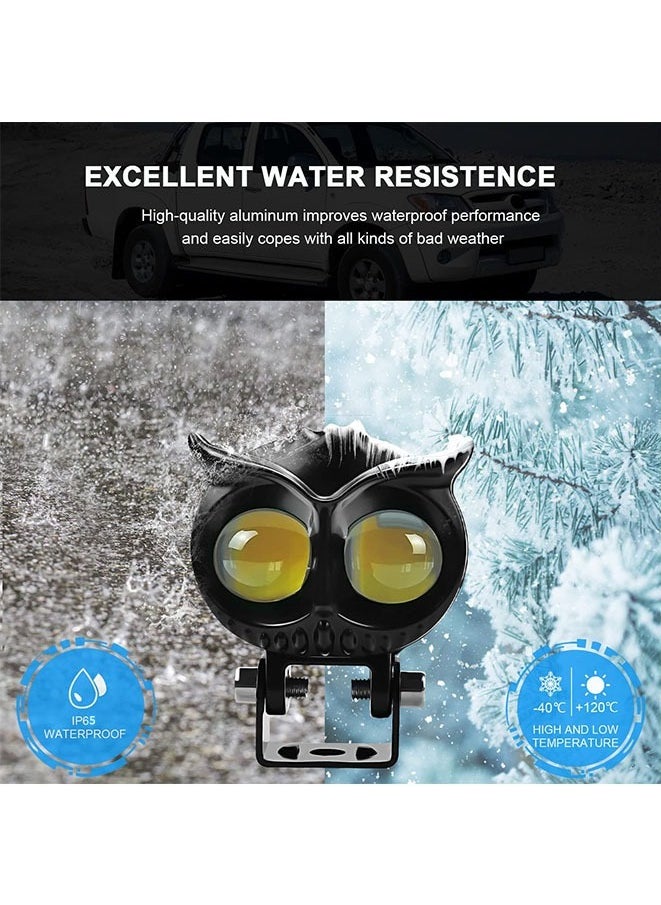 Muyixin - 2-Piece LED Car Top Flood Work Light Bar 45W Owl Light Bar Flush Mount LED Light Pods Heavy Duty Fog Lights Off Road Driving Lights Waterproof Spot Flood Combo Light for Truck 4x4 Car ATV SUV Jeep Cab - Image 1