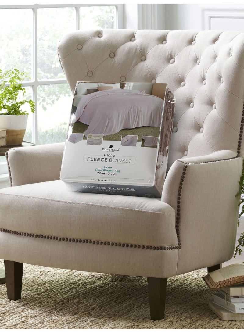 Donetella Fleece Blanket King Size(210 X 240 CM) Super Soft Throw Blanket With 300 GSM Best Lightweight Warm Plush Throws For Bed, Sofa,Couch And Camping - Image 2