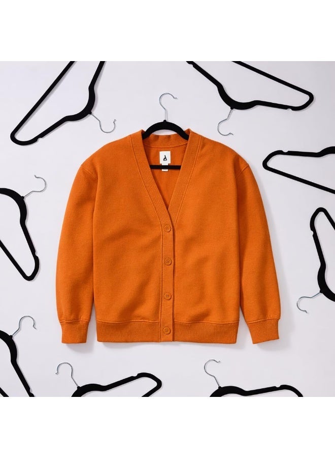 الأم علاقات ملابس HOOJO® Basics Slim Velvet غير قابلة للانزلاق، علاقات موفرة للمساحة للبدلات والقمصان مع خطافات دوارة 360 درجة، وأكتاف مشقوقة، وقضيب للبنطلونات، أسود/فضي - عبوة من 50 قطعة - Image 4