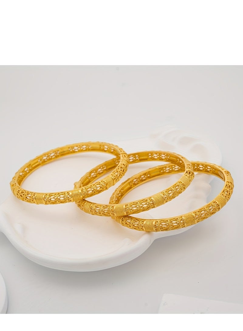 FASHION Hollow Diamond Pattern Bracelet, Exquisite Environmentally Friendly Copper Ladies Fashion Bracelet  - Image 5