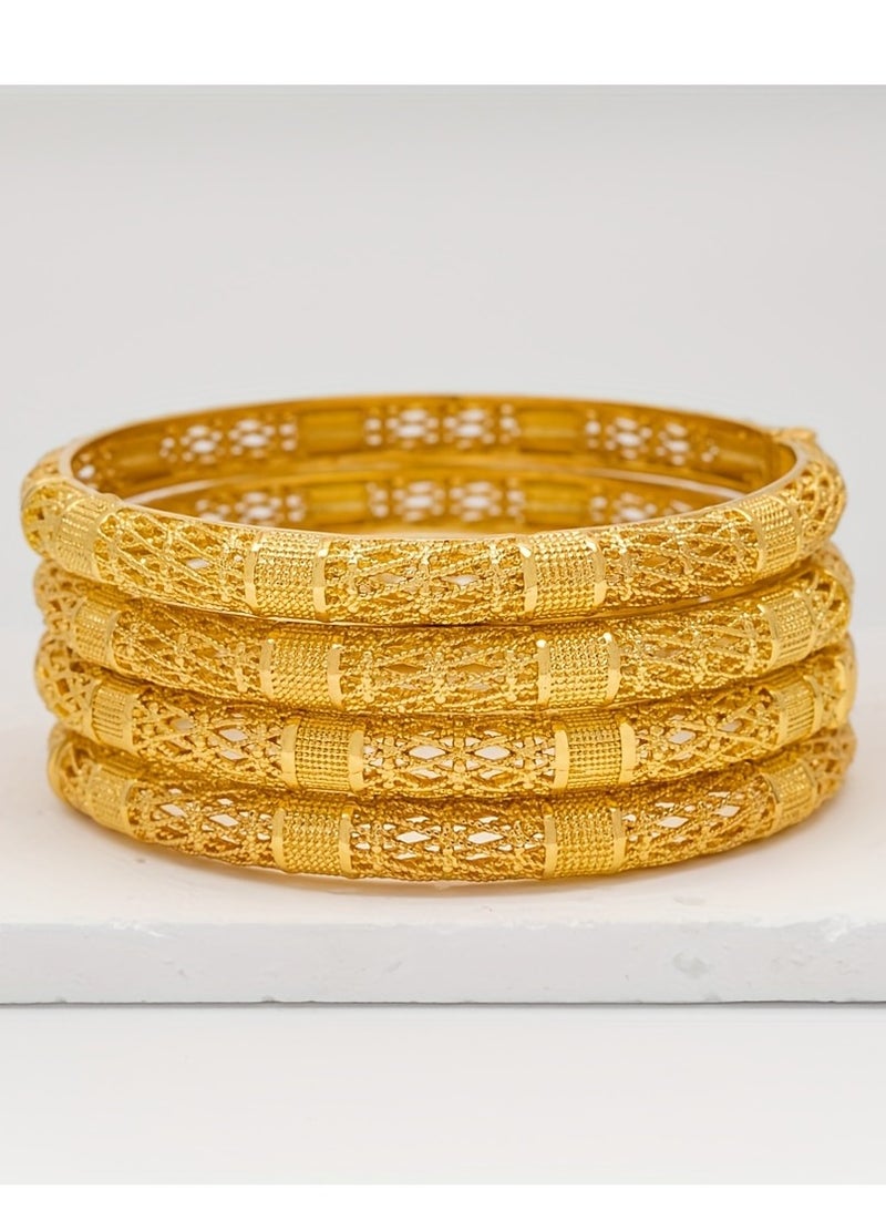 FASHION Hollow Diamond Pattern Bracelet, Exquisite Environmentally Friendly Copper Ladies Fashion Bracelet  - Image 3