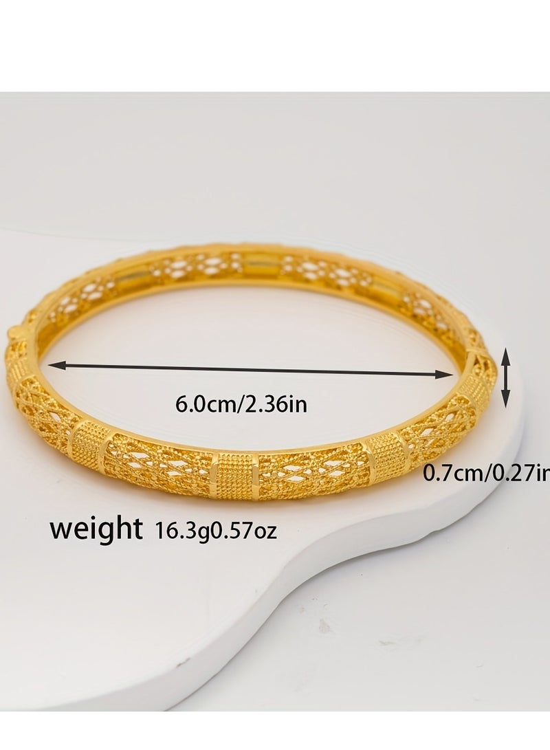 FASHION Hollow Diamond Pattern Bracelet, Exquisite Environmentally Friendly Copper Ladies Fashion Bracelet  - Image 2
