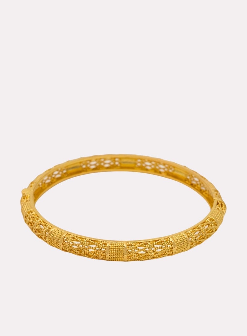 فاشون سوار بنمط ماسي مجوف، سوار أنيق من النحاس الصديق للبيئة للسيدات - Image 1