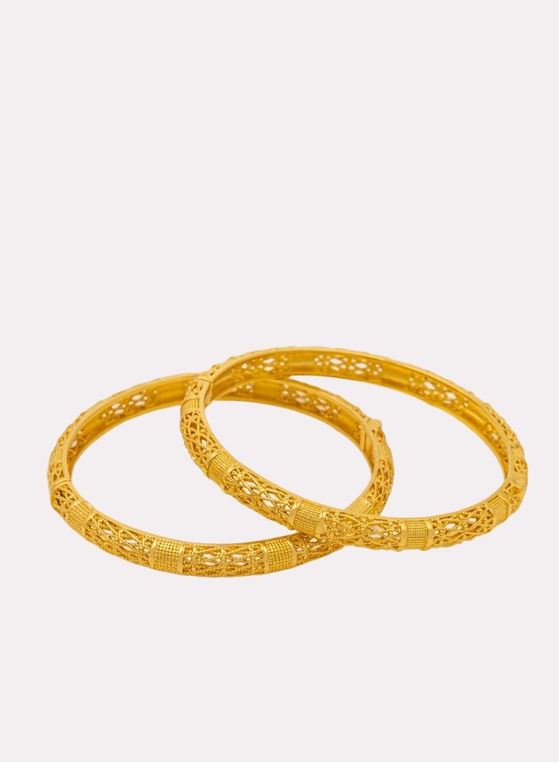 فاشون سوار بنمط ماسي مجوف، سوار أنيق من النحاس الصديق للبيئة للسيدات - Image 3