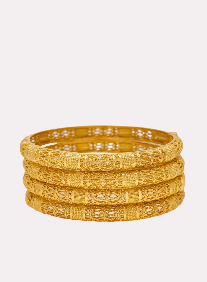 فاشون سوار بنمط ماسي مجوف، سوار أنيق من النحاس الصديق للبيئة للسيدات - Image 5