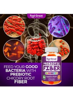 Feel Great 365 Prebiotic Fiber Gummies by Feel Great Vitamin Co (60 Gummies) | Helps Improve Digestive Health, Restore Natural Gut Flora, and Support Overall Health & Immunity* | Vegetarian & Vegan Friendly Chew  - Image 5