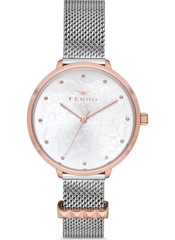 FERRO Silver and Rose Mesh Strap Women's Wristwatch F21087C-E F21087C-E  - Image 1