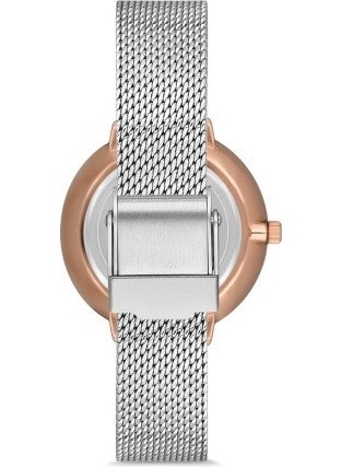 FERRO Silver and Rose Mesh Strap Women's Wristwatch F21087C-E F21087C-E  - Image 3