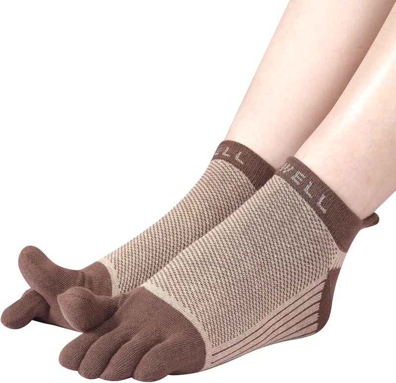 VWELL Store Cotton Toe Socks Five Finger Socks No Show Crew Athletic Running Socks 4 Pairs,Size 7-11 - Image 3