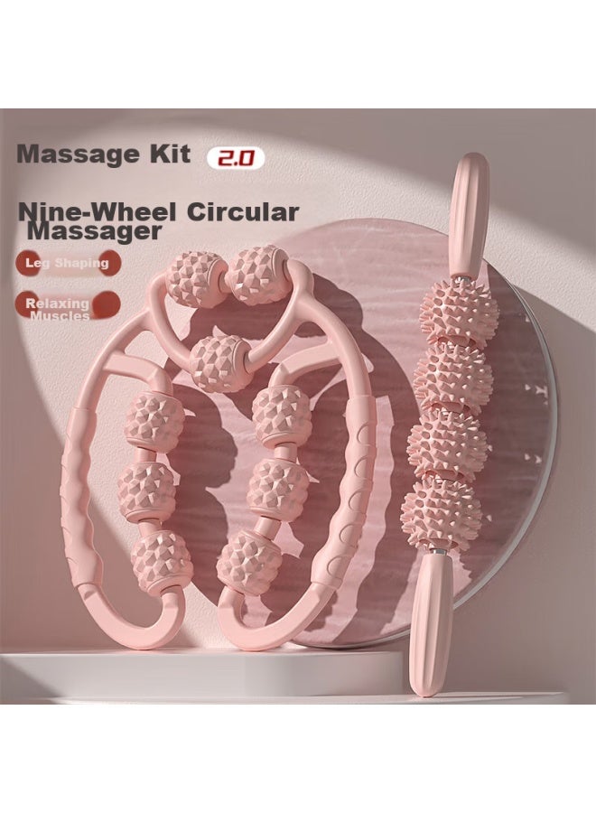 Dweck Duweike Leg Massager Roller, Circular Leg Muscle Relaxation Device, Massage Roller, Massage Stick, Two-piece Set - Image 1