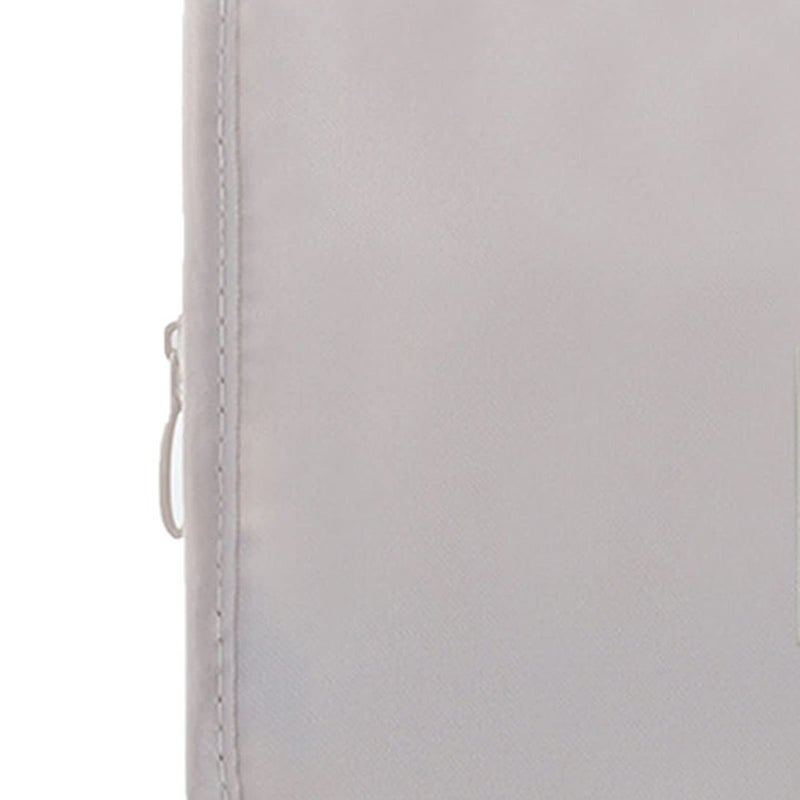 Beige Cosmetic Bag Small Portable Zipper High Capacity Toiletry Travel Makeup Bag Fashion Style - Image 4