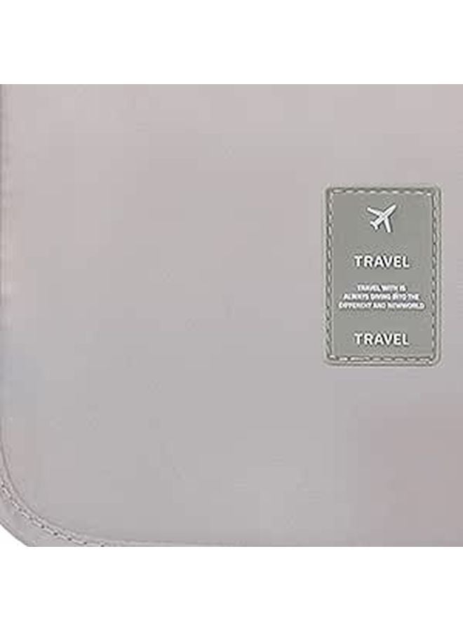 Beige Cosmetic Bag Small Portable Zipper High Capacity Toiletry Travel Makeup Bag Fashion Style - Image 1
