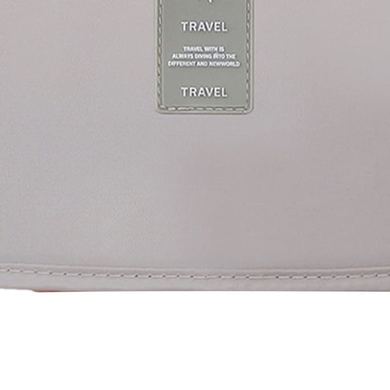Beige Cosmetic Bag Small Portable Zipper High Capacity Toiletry Travel Makeup Bag Fashion Style - Image 5