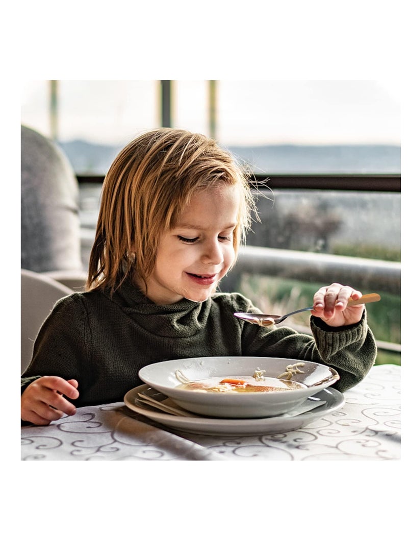 KASTWAVE مجموعة أدوات مائدة، مجموعة من 4 أدوات مائدة مصنوعة من الفولاذ المقاوم للصدأ، مجموعة سكاكين وشوك بمقابض خشبية، مجموعة أدوات مائدة قابلة لإعادة الاستخدام وسهلة الحمل، مجموعة أدوات مائدة للسفر، أدوات مائدة للنزهات - Image 2